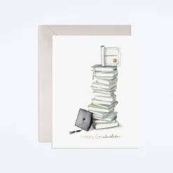 Grad Book Stack Card