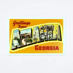Greetings From Atlanta Orange Postcard